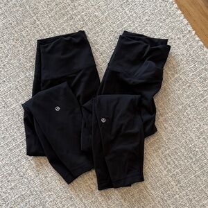 Lululemon Black Leggings - 2 pairs Wunder under train 25”